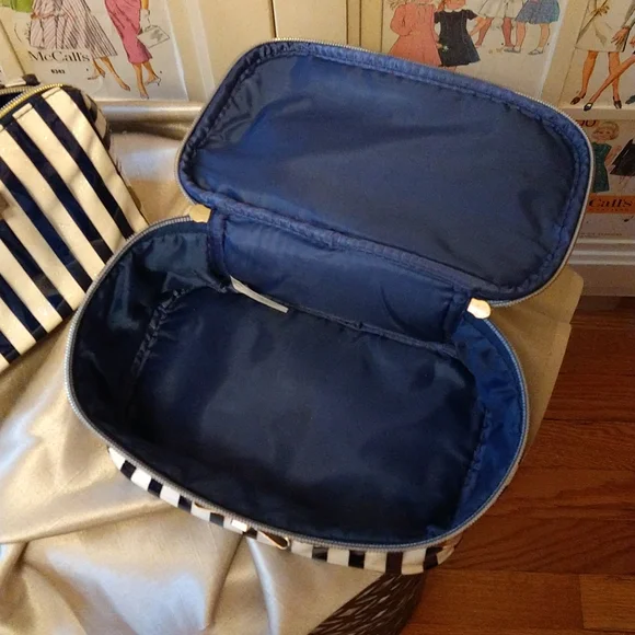 Cosmetic bag set gold striped, dotted and navy - Picture 8 of 8